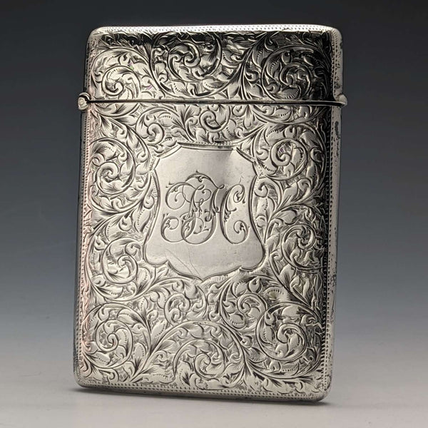 1900年 英国アンティーク 純銀製カードケース 79g Henry Pope