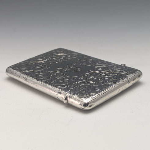 1900 British antique sterling silver card case 79g Henry Pope