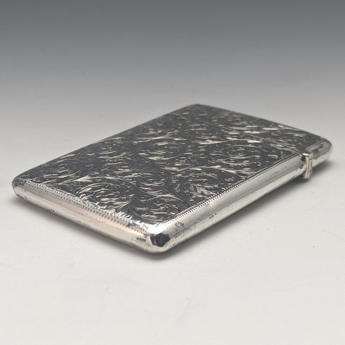 1900 British antique sterling silver card case 79g Henry Pope