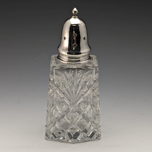 1972 年英國復古切割玻璃調味容器純銀蓋 320 克