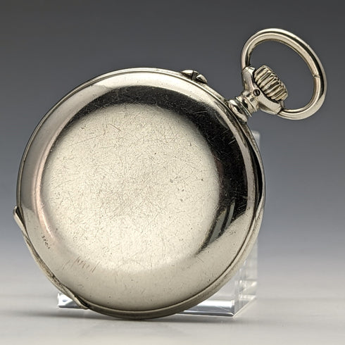 Around 1921 Antique Longines pocket watch silver plated open face works well