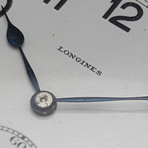 Around 1921 Antique Longines pocket watch silver plated open face works well