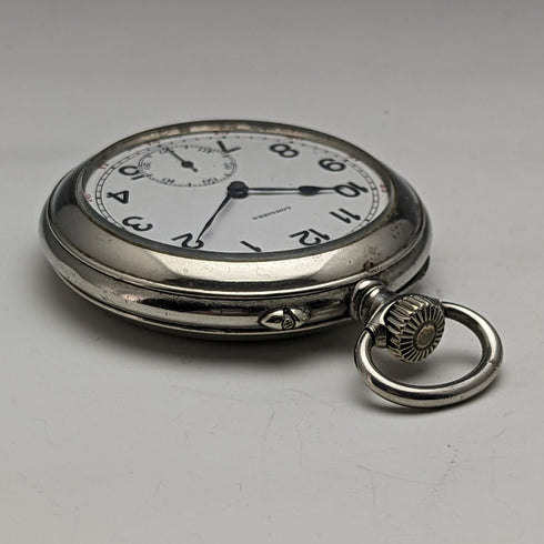 1921 年左右古董浪琴懷錶鍍銀開面做工精良