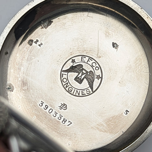 1921 年左右古董浪琴懷錶鍍銀開面做工精良