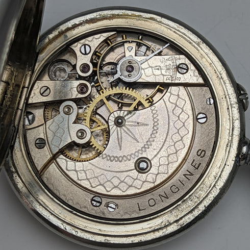 1921年頃 アンティーク ロンジン 懐中時計 シルバープレート オープンフェース 動作良好