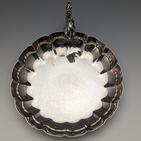 British Vintage Silver Plated Squirrel Decorated Bonbon Dish 297g