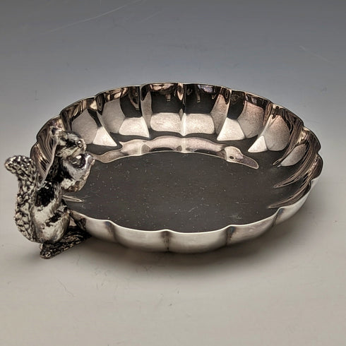 British Vintage Silver Plated Squirrel Decorated Bonbon Dish 297g
