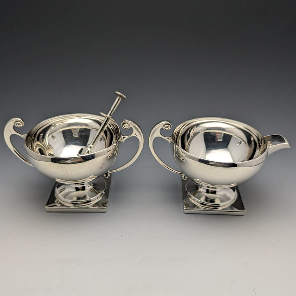 British Vintage Silver Plate Sugar Pot & Cream Jug