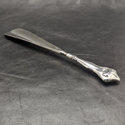 British Antique Sterling Silver Handle Shoehorn Shoehorn