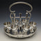 British antique silver plated egg stand set of 6 with rack