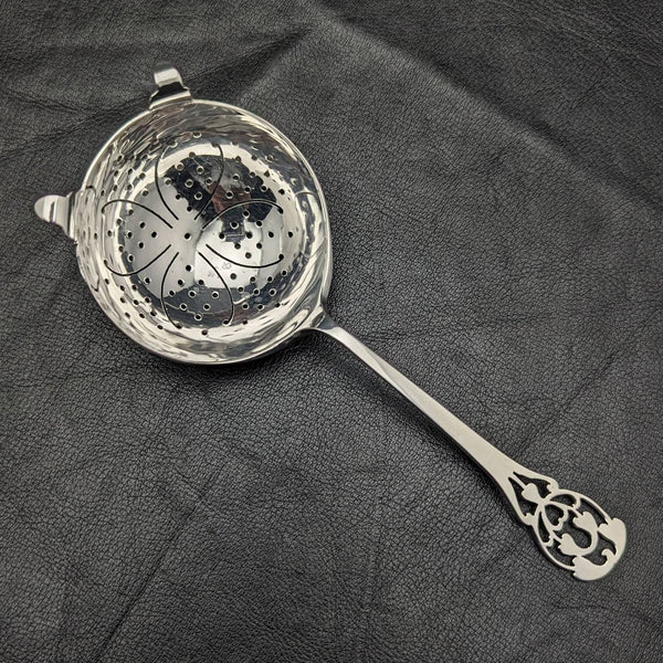 1917 British Antique Sterling Silver Tea Strainer