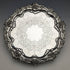 1899 British Antique Sterling Silver Salva Card Tray Diameter 21.5cm 400g Barker Bros