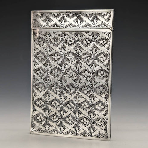 1830 British antique sterling silver card case Edinburgh JR