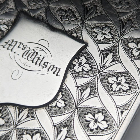 1830 British antique sterling silver card case Edinburgh JR