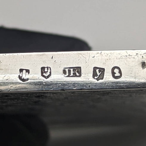 1830 British antique sterling silver card case Edinburgh JR