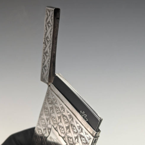 1830 British antique sterling silver card case Edinburgh JR