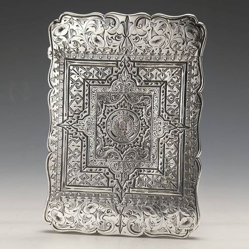 1867年 英国アンティーク 純銀製カードケース Robert Thornton