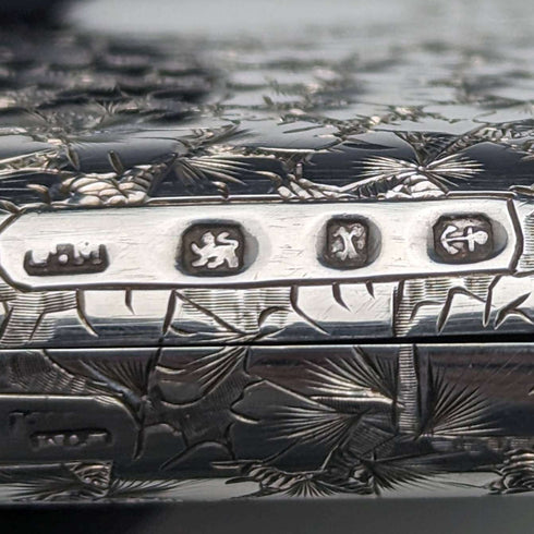 1897 年英國古董純銀名片夾雙門 Frederick Marson