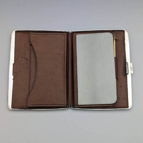 1897 British Antique Sterling Silver Card Case Double Door Frederick Marson