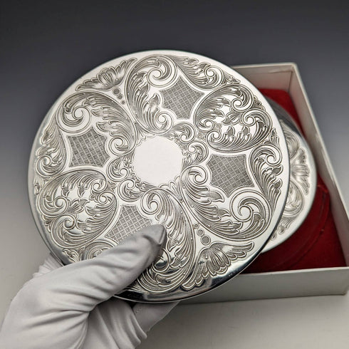 英國復古鍍銀桌墊 4 件套紙盒裝