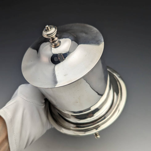 英國古董鍍銀餅乾桶 Henry Atkin