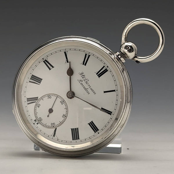 1898 British antique Benson LUDGATE silver side key winding pocket watch works well