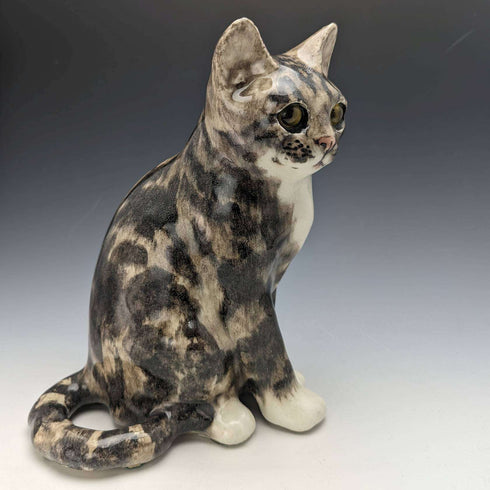 British Winstan Ray Kensington Cat Pheasant Pottery Figurine (Size 4)