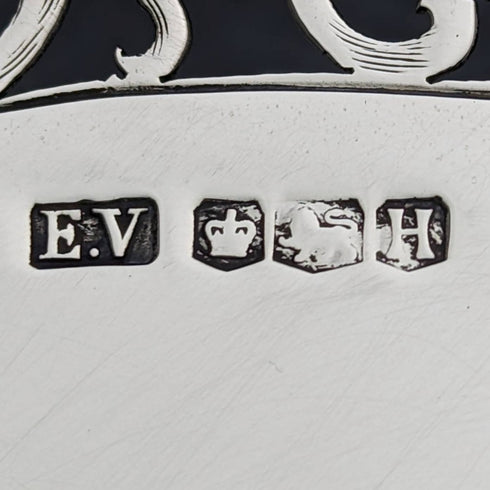 1950年 英国ヴィンテージ 純銀製タッツァ 直径27cm 641g Viner's