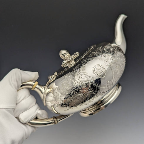 1881 年英國古董鍍銀茶壺 580 克 Elkington
