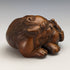 Japanese vintage lion wooden netsuke