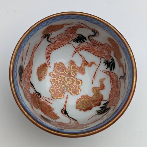 Japanese antique Meiji period Kutani ware sake cup