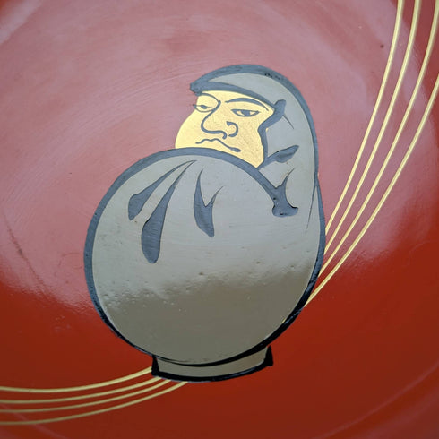 Japanese Antique Early Showa Period Daruma Pattern Nakatsuke Small Bowl Set of 5