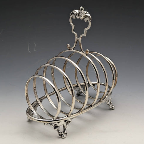 British antique silver plate toast rack 205g