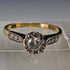 Anillo vintage británico de oro de 18 quilates con diamante de 0,25 ct, H L Brown