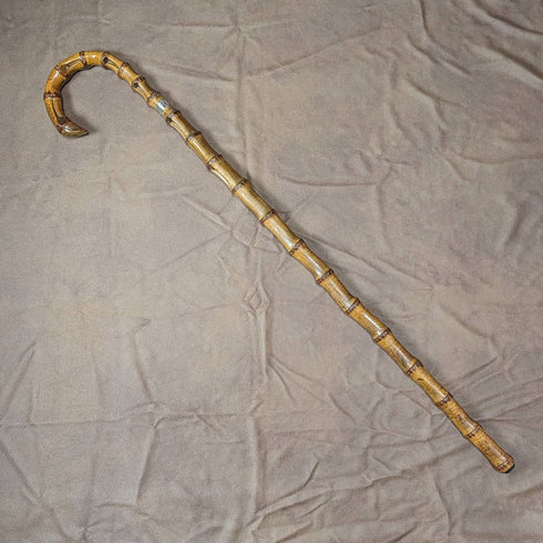 1909 British Antique Men's Walking Stick Thick Bamboo Shaft 84cm