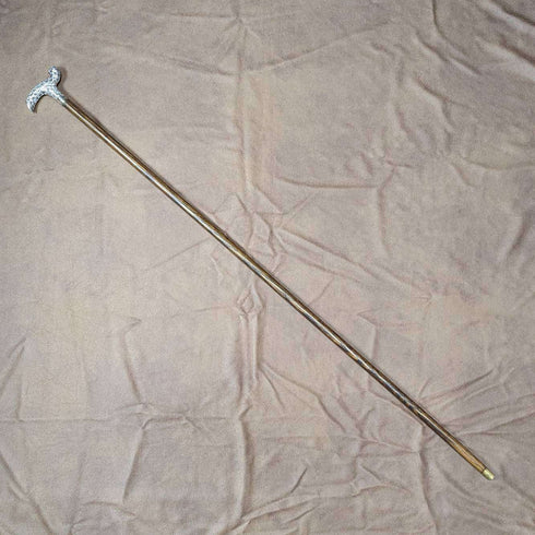1902 年英國古董女士 Cane Cane 純銀德比手柄 82 厘米