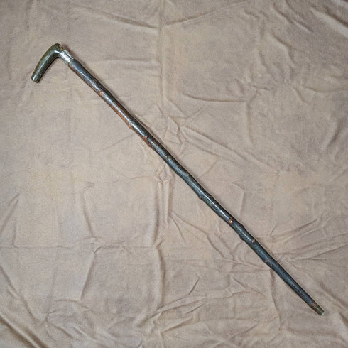 1901年 英国アンティーク 紳士用ステッキ 杖 ホーン製 L字ハンドル 81cm