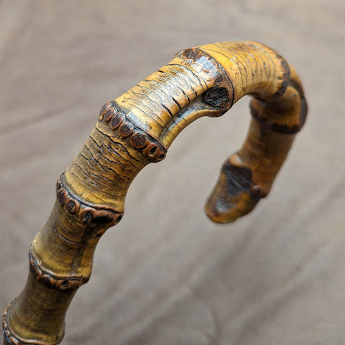 1909 British Antique Men's Walking Stick Thick Bamboo Shaft 84cm