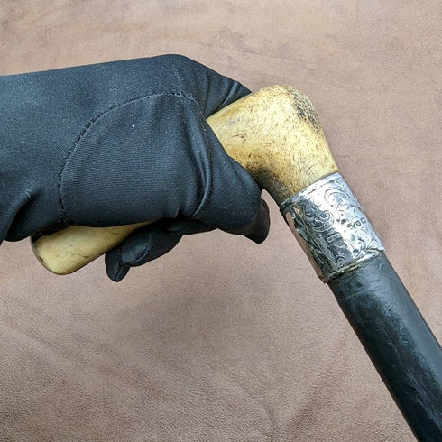 1894 年英國古董男士手杖鹿角手拿包手柄粗桿 80 厘米