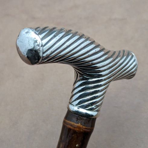 1890年 英国アンティーク 紳士用ステッキ 杖 純銀ダービーハンドル 92cm