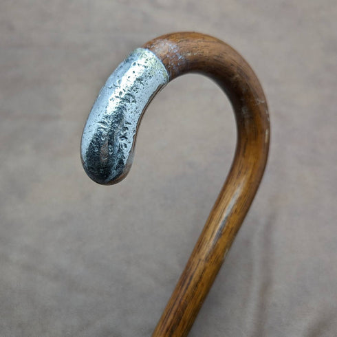 1928 British Vintage Men's Walking Stick with Curved Handle 78cm
