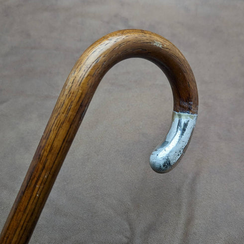 1928 British Vintage Men's Walking Stick with Curved Handle 78cm