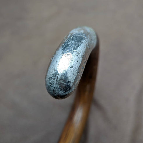 1928 British Vintage Men's Walking Stick with Curved Handle 78cm