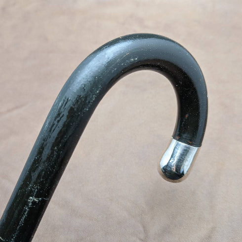 1922 British Antique Gentleman's Walking Stick with Curved Handle 92cm