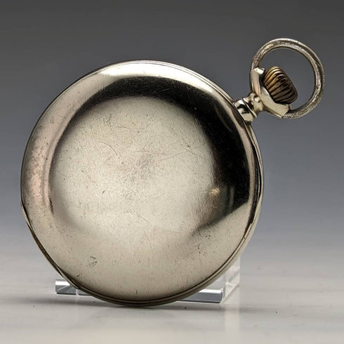 Around 1910 Antique Omega pocket watch with silver plated case works well