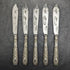Around 1860 British antique silver plate fish cutlery 5 pair set in wooden box