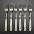 Late 19th Century British Antique White Pearl Shell Handle Sterling Silver Blade Fish Cutlery 6 Pair Set in Wooden Box