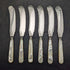 Late 19th Century British Antique White Pearl Shell Handle Sterling Silver Blade Fish Cutlery 6 Pair Set in Wooden Box