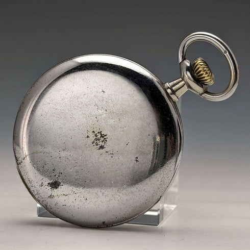 Reloj de bolsillo Omega antiguo, circa 1905, caja con baño de plata, en buen estado de funcionamiento