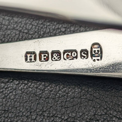 British antique silver plate tongs HARRISON FISHER